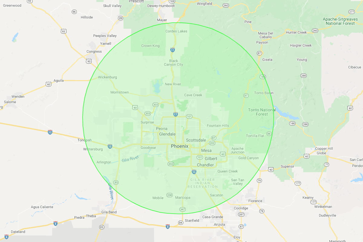 Voyager service coverage across Greater Phoenix